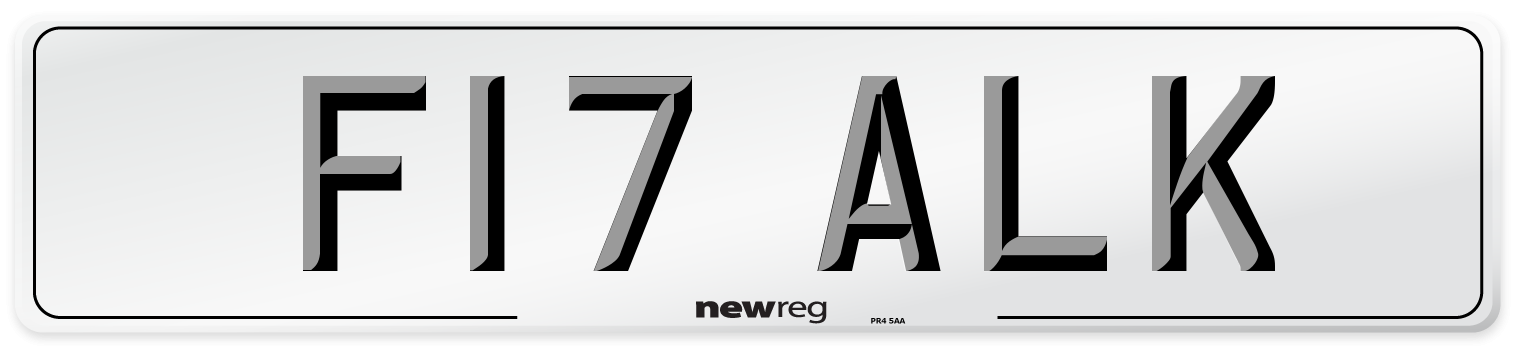 F17 ALK Number Plate from New Reg